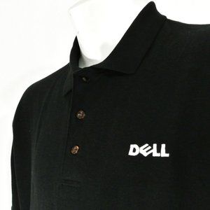 DELL Computers Tech Employee Uniform Black Polo Shirt Size NEW Size L Large